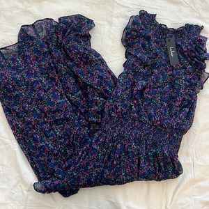 Lulu’s Floral Mock Neck MIDI Dress (NWT)